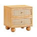 Grappa Natural Wood  Rattan Wavy Nightstand image