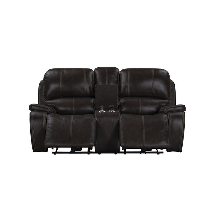 Brookings Console Loveseat W/ Dual Recliners-Charcoal
