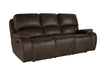 Brookings Sofa W/Dual Recliner-Brown