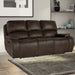 Brookings Sofa W/Dual Recliner-Brown