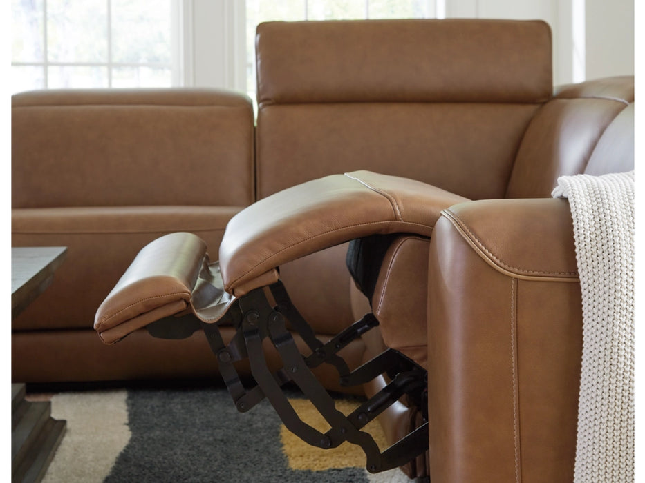 Magic Man 6-Piece Dual Power Leather Reclining Modular Sectional with Console