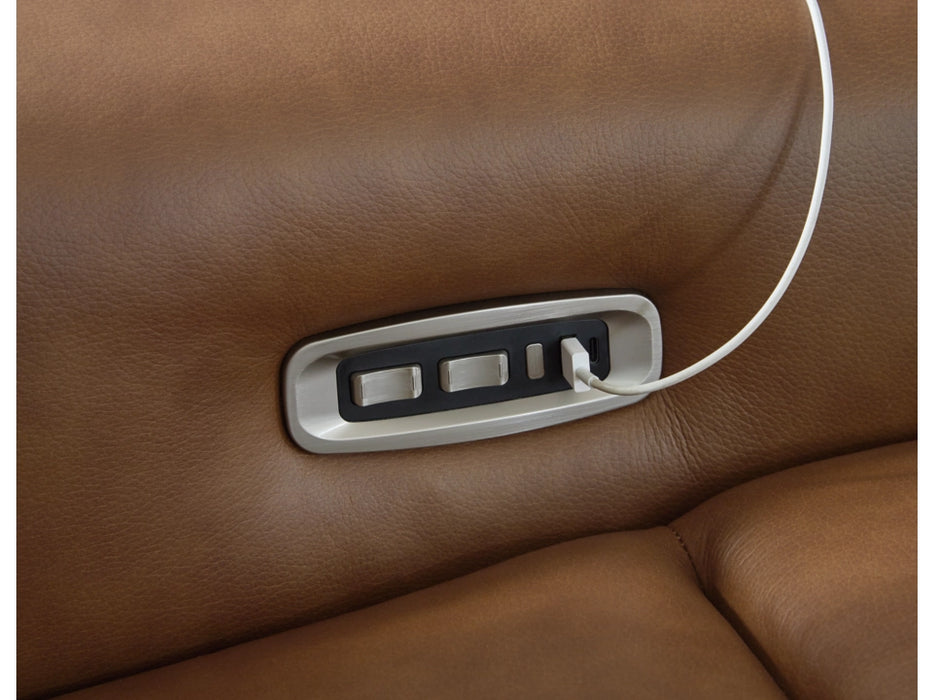 Magic Man 5-Piece Dual Power Leather Reclining Modular Sectional