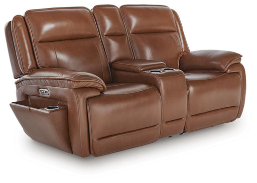 Healy Pier Power Reclining Loveseat with Console - Home And Beyond