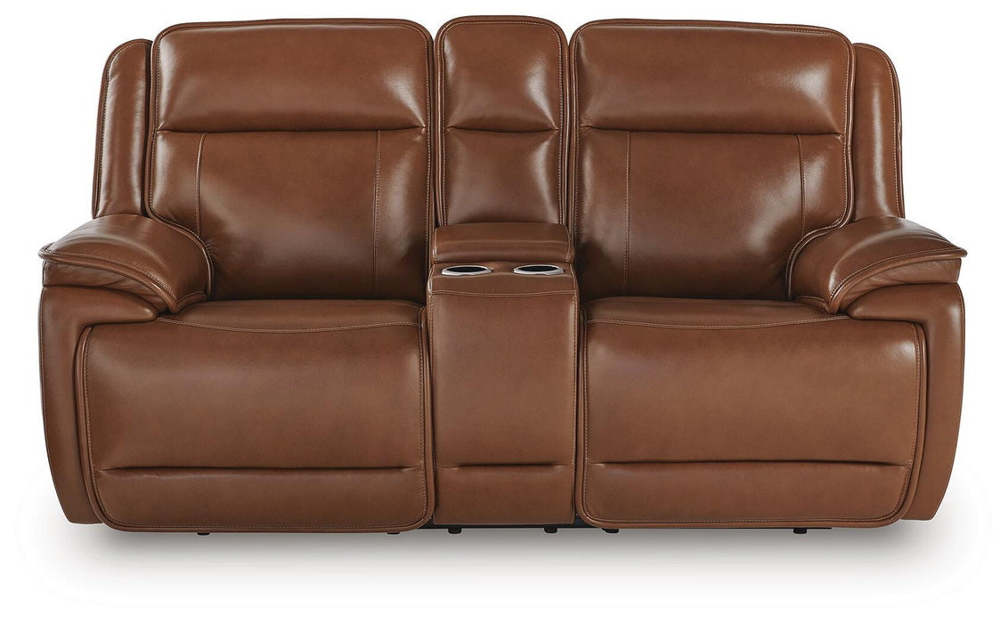 Healy Pier Power Reclining Loveseat with Console - Home And Beyond