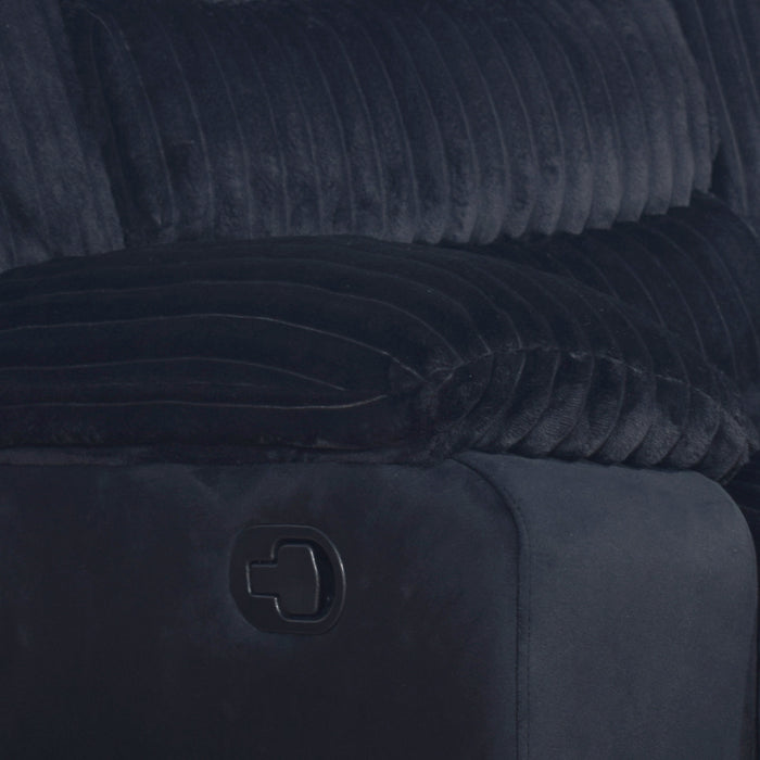 Willow Console Loveseat W/ Dual Recliners-Black