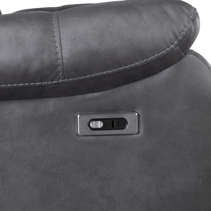 Morello Console Loveseat W/Pwr Fr-Gray