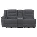 Redondo Laf Console Loveseat W/ 2 Recliners-Dk Gray