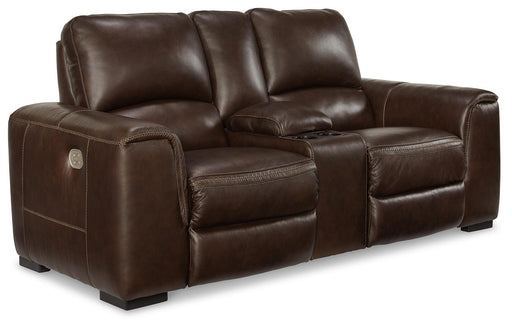 Alessandro Power Reclining Loveseat with Console - Home And Beyond