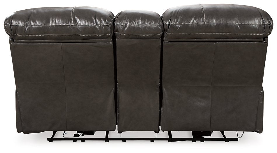 Hallstrung Power Reclining Loveseat with Console - Home And Beyond