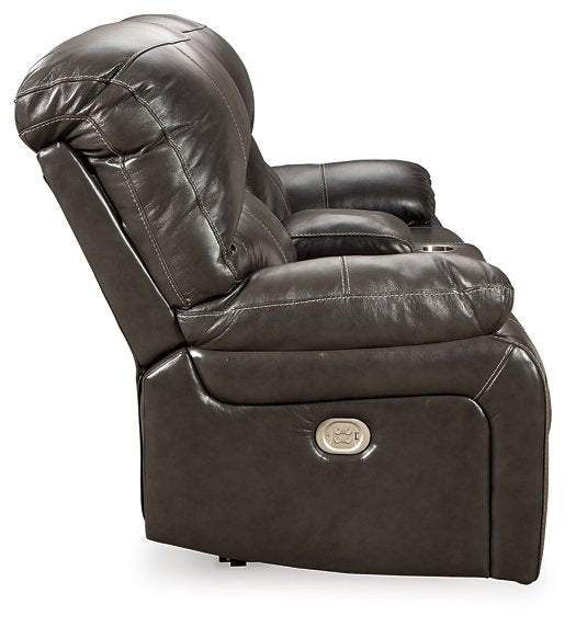 Hallstrung Power Reclining Loveseat with Console - Home And Beyond