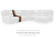 DeepWakes Reclining Sectional with Storage Console - Home And Beyond