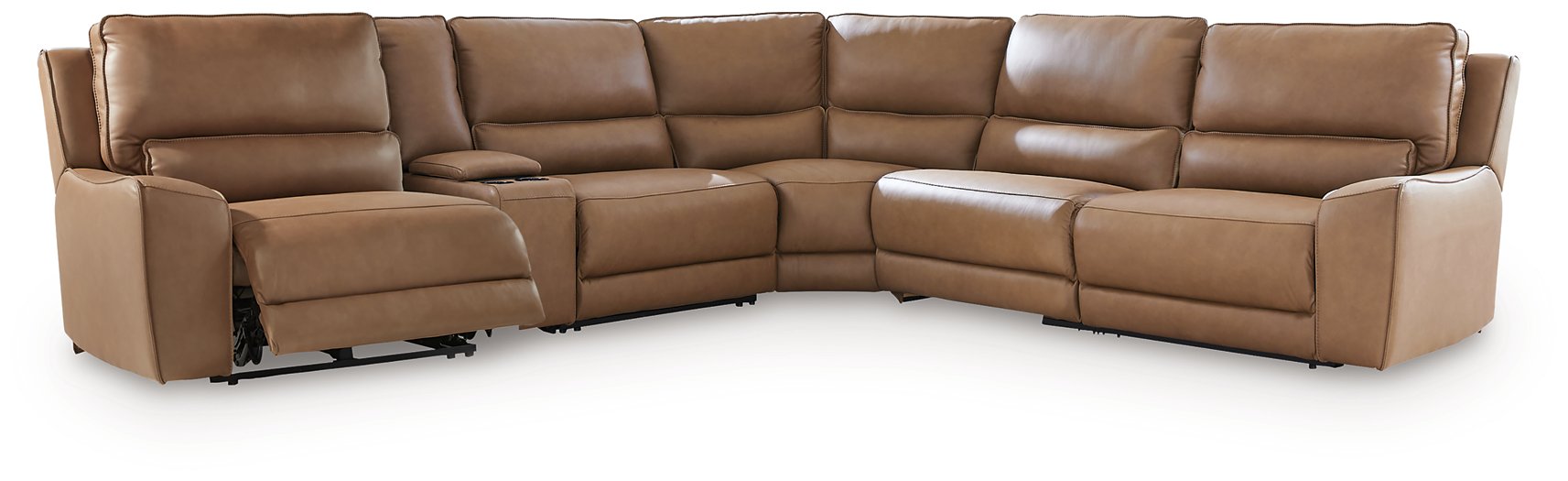 DeepWakes Reclining Sectional with Storage Console - Home And Beyond