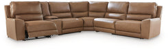 DeepWakes Reclining Sectional with Storage Console - Home And Beyond
