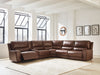 DeepWakes Reclining Sectional with Storage Console - Home And Beyond