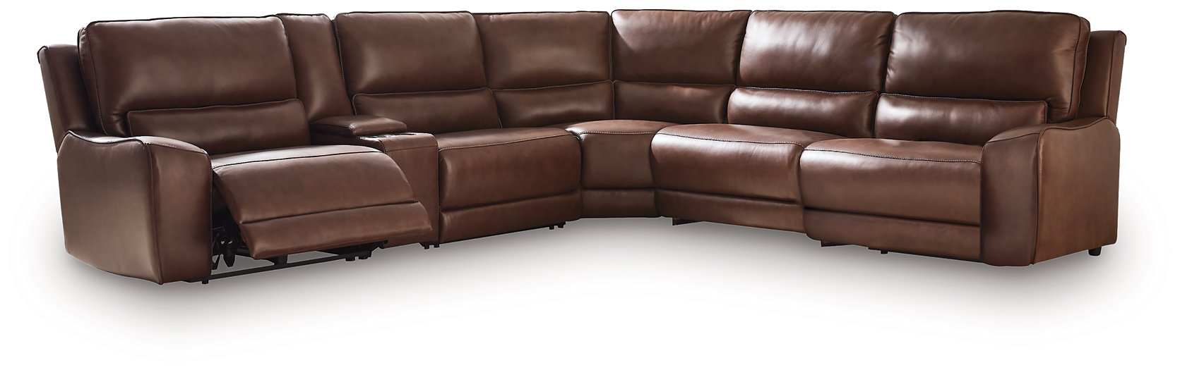 DeepWakes Reclining Sectional with Storage Console - Home And Beyond