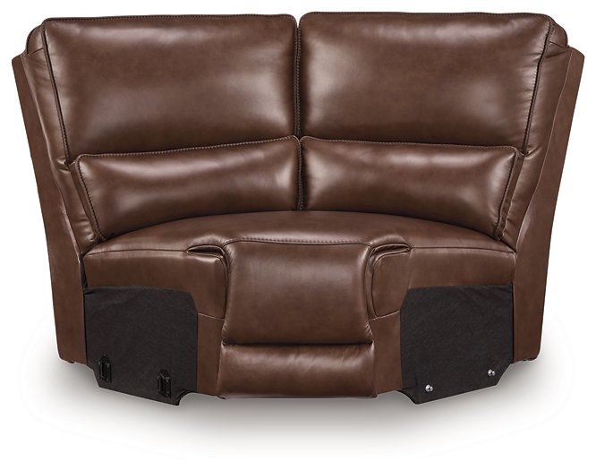 DeepWakes Reclining Sectional with Storage Console - Home And Beyond