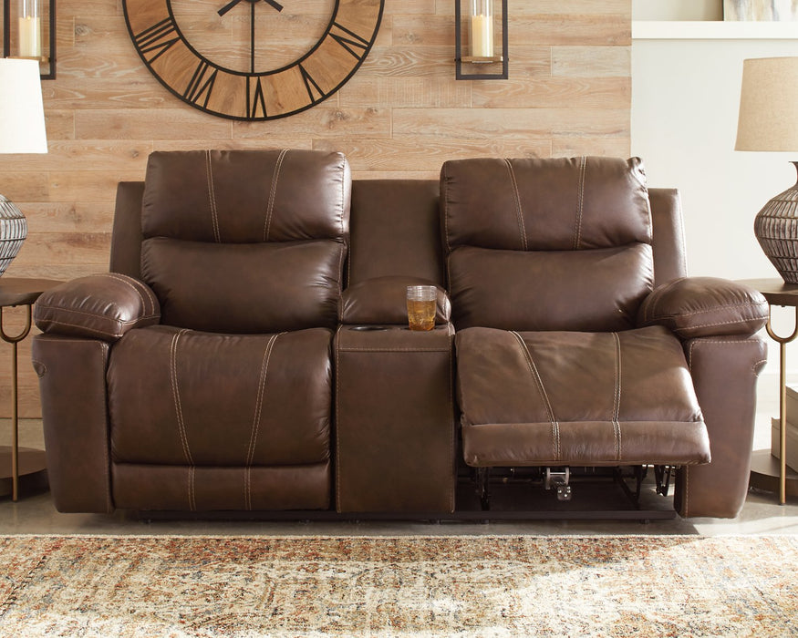 Edmar Power Reclining Loveseat with Console - Home And Beyond