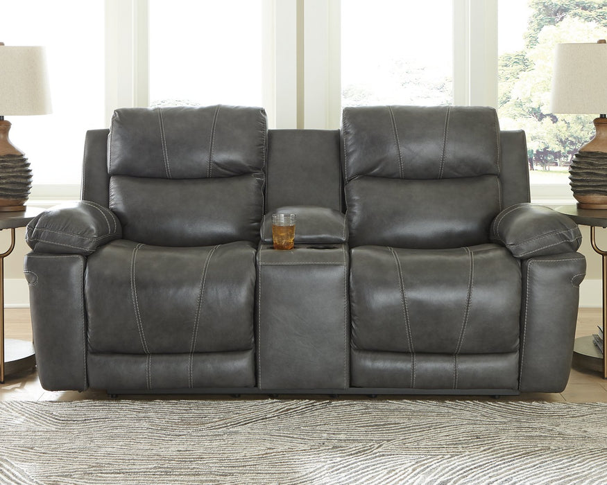 Edmar Power Reclining Loveseat with Console - Home And Beyond