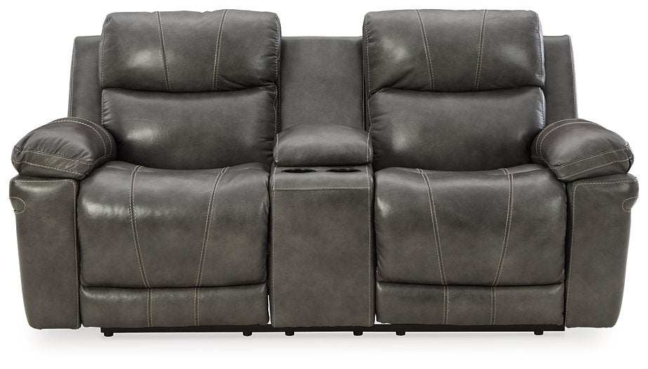 Edmar Power Reclining Loveseat with Console - Home And Beyond