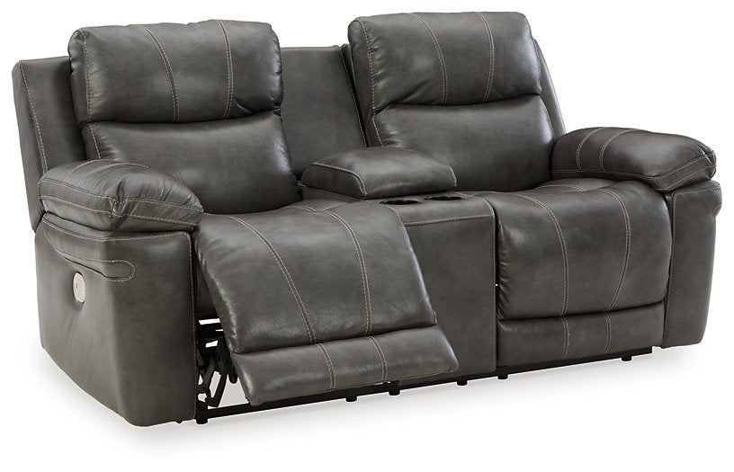 Edmar Power Reclining Loveseat with Console - Home And Beyond