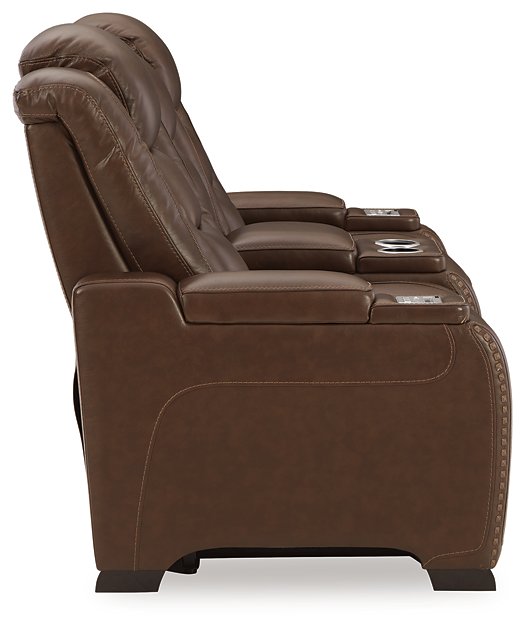 The Man-Den Power Reclining Loveseat with Console - Home And Beyond