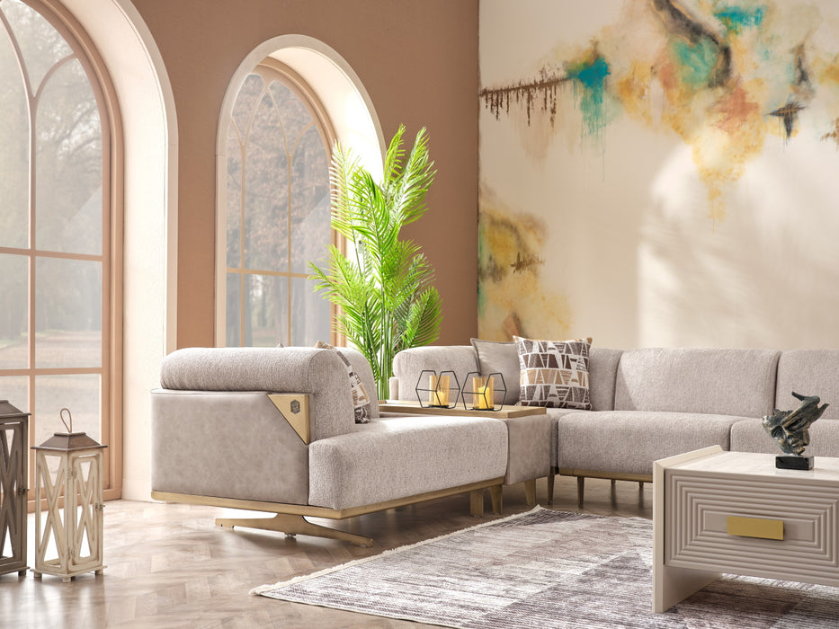 Urla 5pc Sectional Cream - Home And Beyond