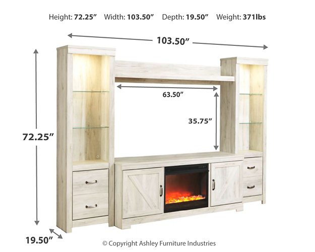 Bellaby 4-Piece Entertainment Center with Fireplace - Home And Beyond