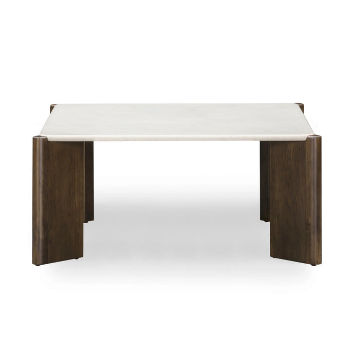 Restis 33.5" Cream Quartz Square Coffee Table
