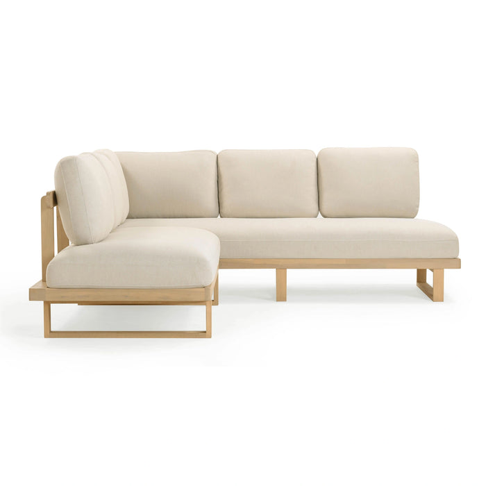 Evan 2-Piece Cream Performance Fabric Outdoor L-Shaped Sectional