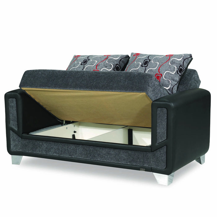Ottomanson Mondo Modern Collection Upholstered Convertible Loveseat with Storage