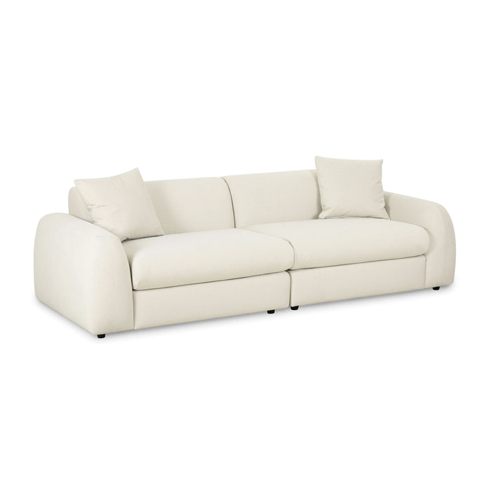 Kourtney 100" Cream Performance Faux Mohair Sofa
