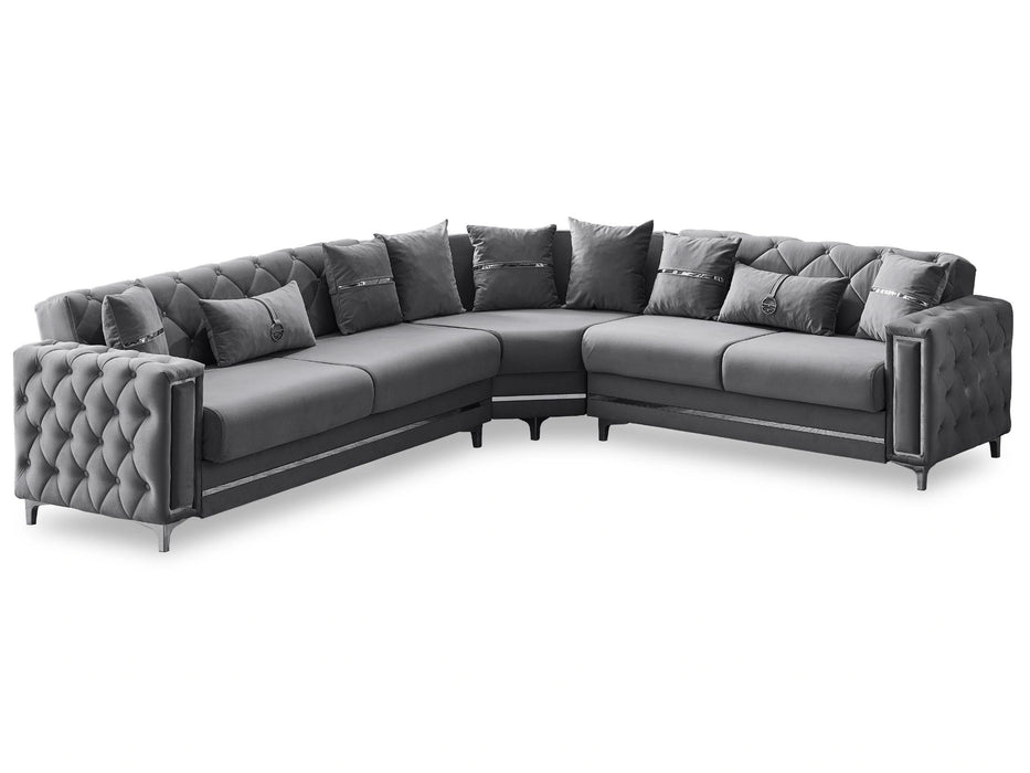 Bolivya Convertible Sectional Sofa Grey
