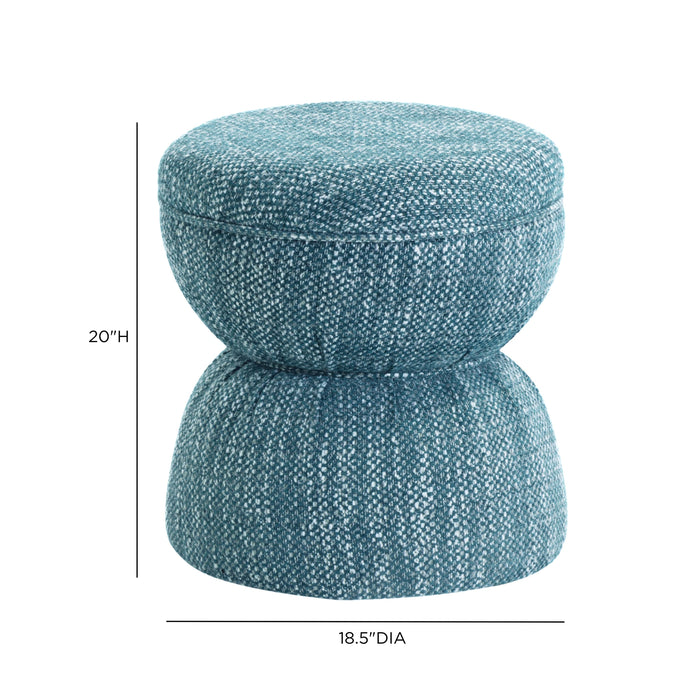 Tomlin Ruched Performance Fabric Game Ottoman