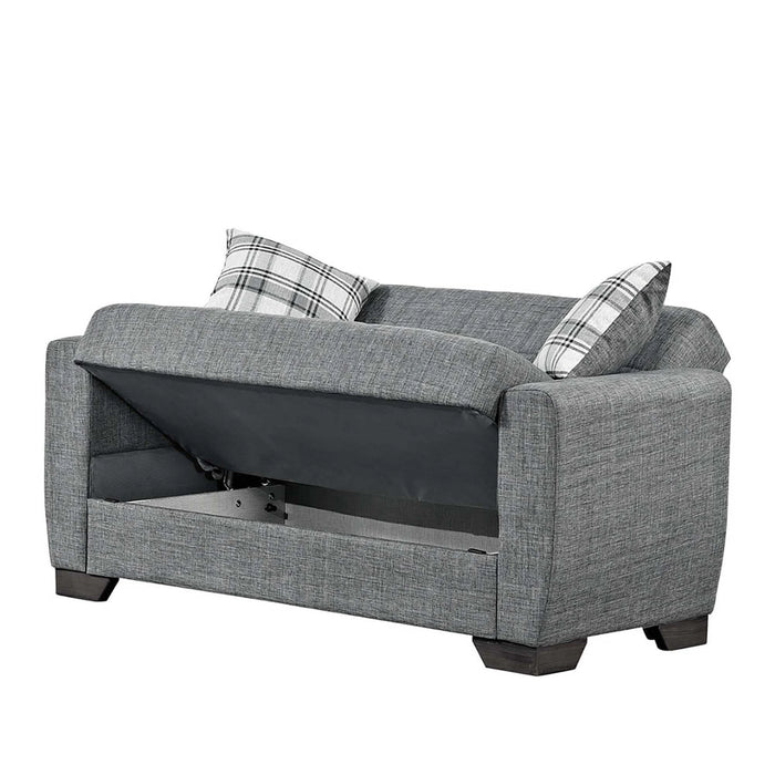 Ottomanson Barato Collection Upholstered Convertible Loveseat with Storage