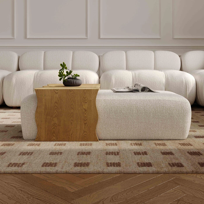 Spencer 54" Performance Basketweave Ottoman with Bridge Table