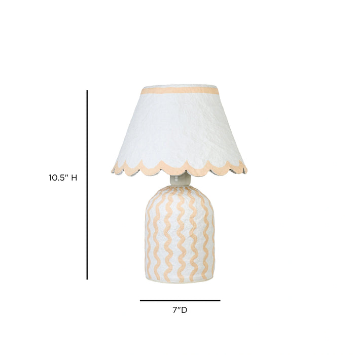 Blum Scalloped Cotton Mache Table Lamp