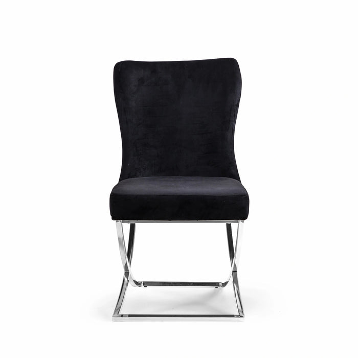 Ottomanson Royal Collection Upholstered Gold Legged Dining Chair, Set of 2