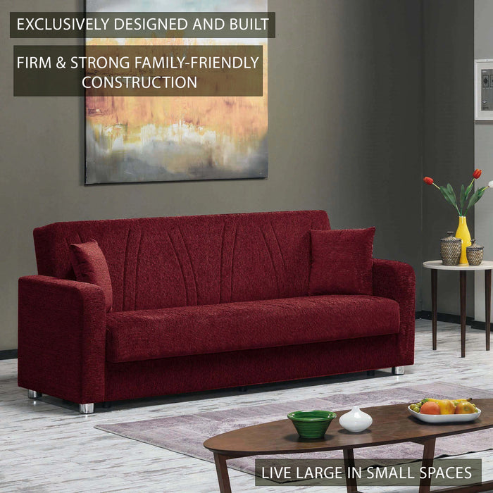 Ottomanson Elegance Collection Upholstered Convertible Sofabed with Storage