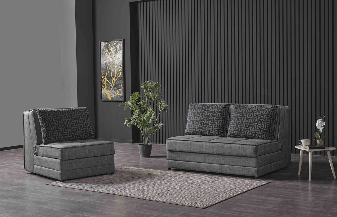 Ottomanson Studio Collection Upholstered Convertible Armchair with Storage