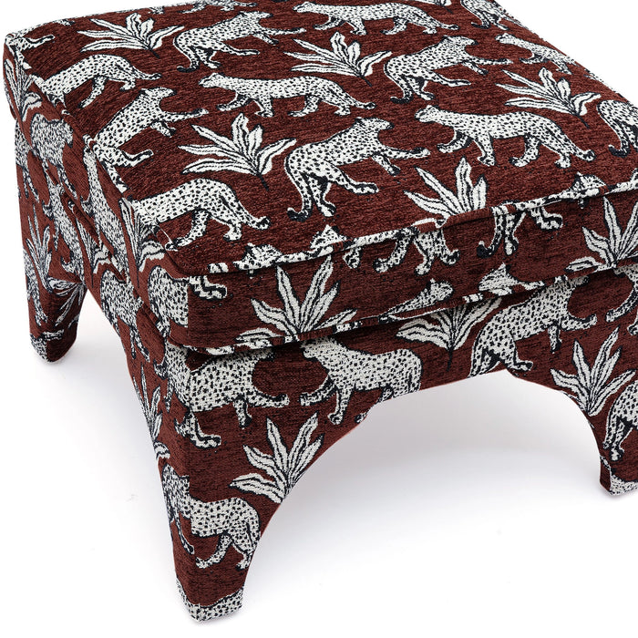 Raji Leopard Jacquard Ottoman