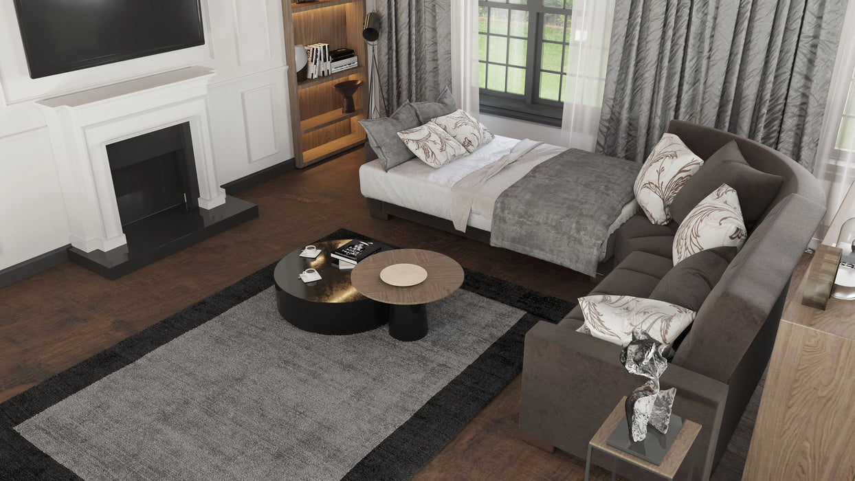 Ottomanson Armada Collection Upholstered Convertible Sectional with Storage