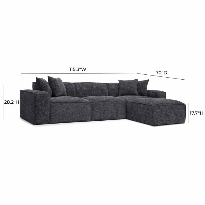 Mindy 4-Piece Performance Chenille Basketweave Modular Sectional