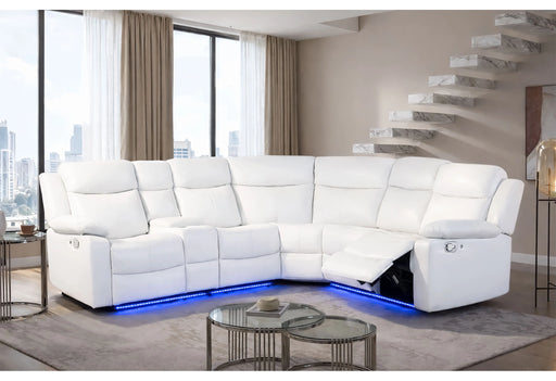U6026 Blanche White Right Arm Facing Sectional