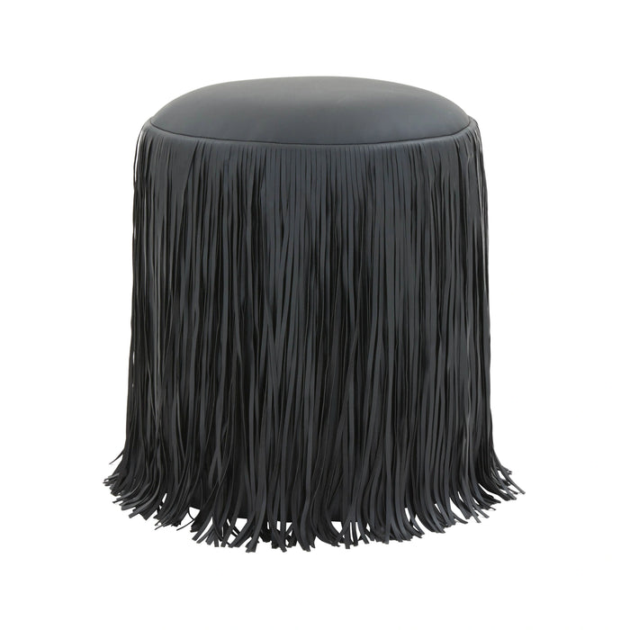 Shag Me Performance Vegan Leather Ottoman