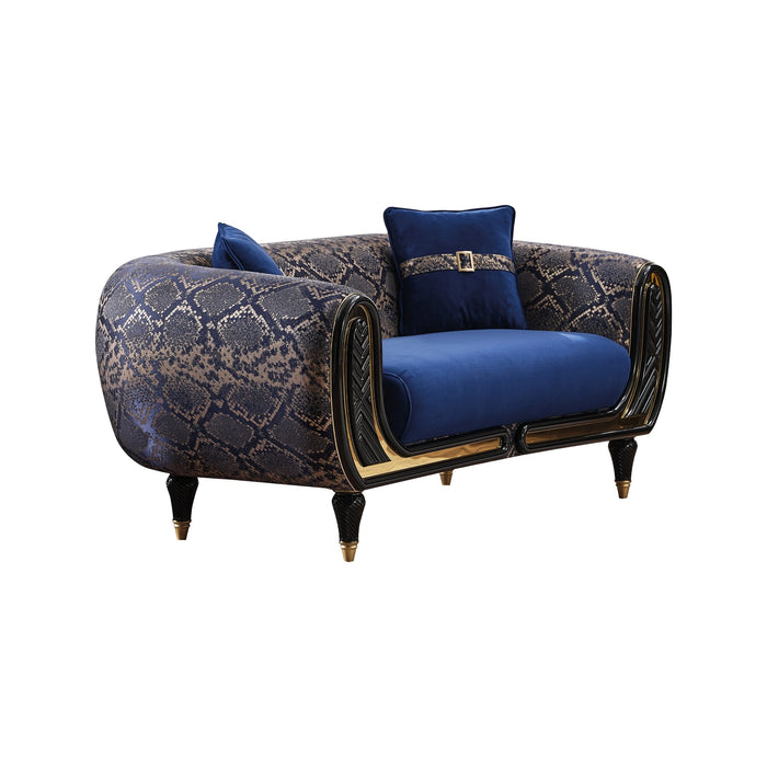 Lima Stationary Loveseat Blue