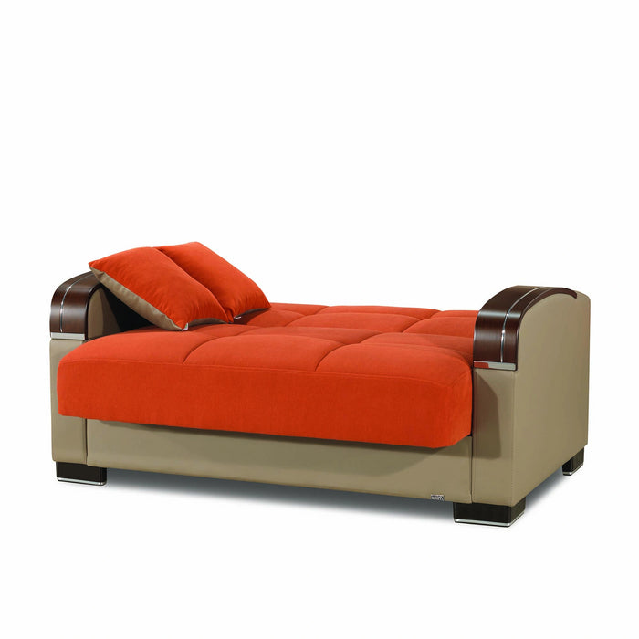 Ottomanson Mobimax Collection Upholstered Convertible Loveseat with Storage