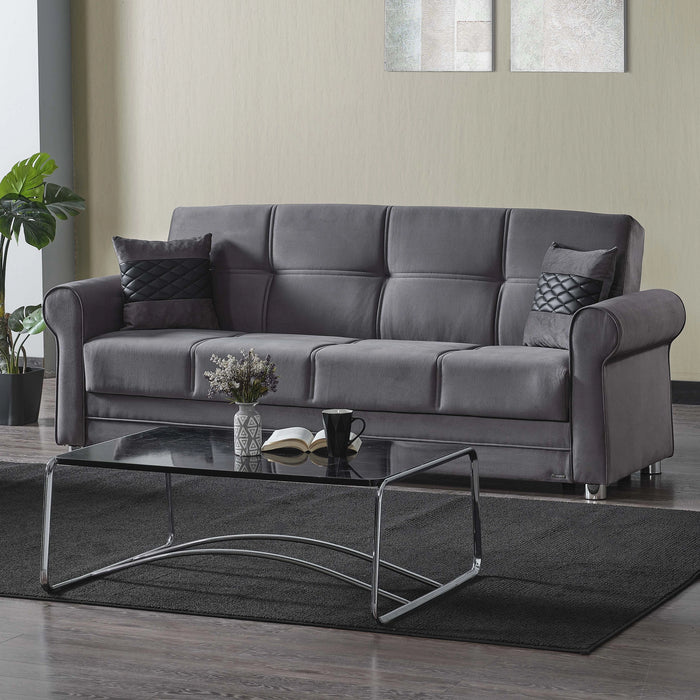Ottomanson Sara Collection Upholstered Convertible Sofabed with Storage