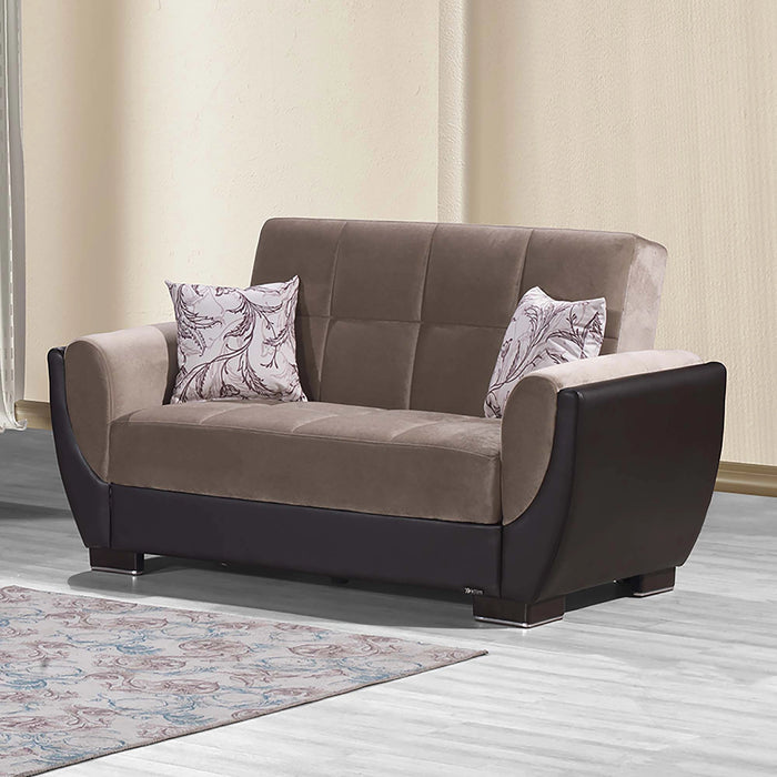 Ottomanson Armada Air Collection Upholstered Convertible Loveseat with Storage