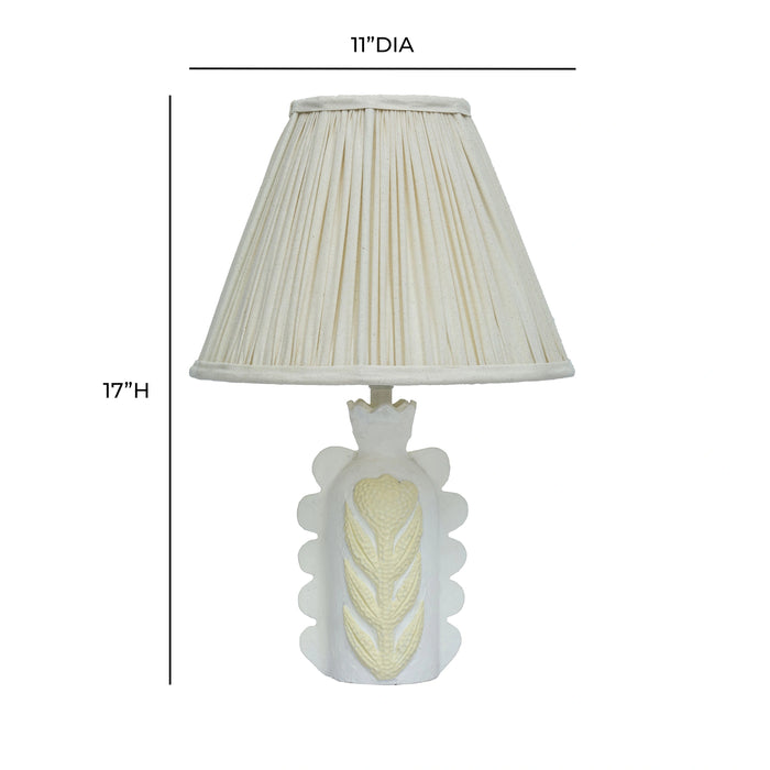 Edith Papier Mache Flower Pleated Table Lamp