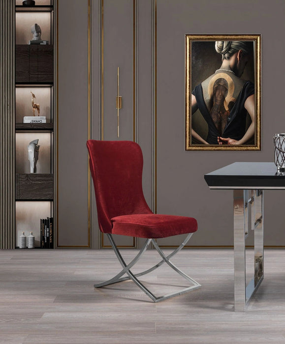 Ottomanson Royal Collection Upholstered Gold Legged Dining Chair, Set of 2